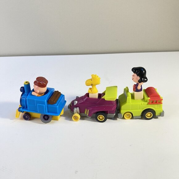 Vintage McDonald’s Peanuts Happy Meal Cars Set Charlie Lucy Woodstock - Picture 2 of 6